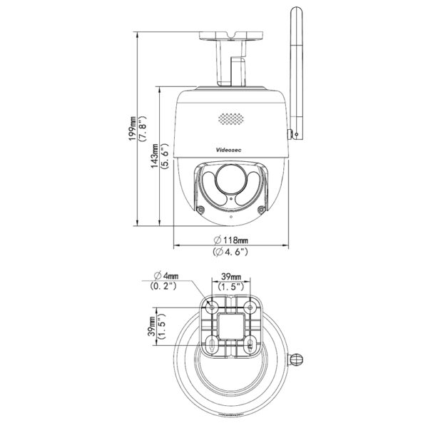 3 MegaPixel 360 fokban forgatható Wifi IP kamera, mikrofon + hangszóró. - Image 2